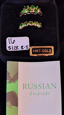 Vintage Beautiful Russian Diopside 14K Gemstone Ring Size 8   6.5g