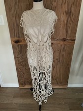 NWT  Zara Ivory Macrame Maxi