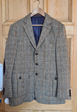 HARRIS TWEED mens MARKS & SPENCER Luxury HERRINGBONE Jacket Blazer LARGE