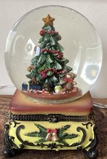 Large Christmas  Tree Musical Snow Globe Plays “ O Christmas Tree “