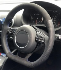 Alcantara Steering Wheel Cover Genuine Leather Wheel Wrap for AUDI A3 S3 RS3 8V