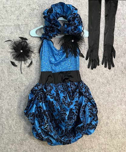 Dance costume blue black - dance, blue/black