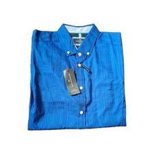 NEW M&S BLUE HARBOUR SAPPHIRE LUXURY PURE COTTON RELAXED S/SLEEVE SHIRT - LARGE 