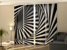 Vertical Blinds for Panoramic Windows, any sizes - Black and White Spiral
