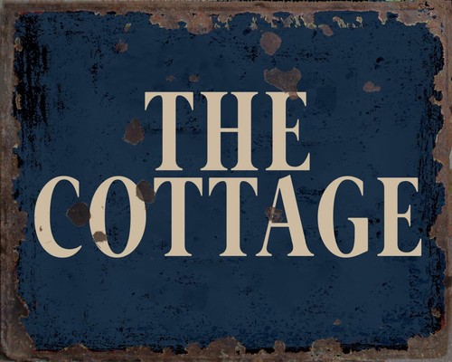 The cottage metal sign - metal, sign,