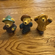 3 X Teddy Bear Figurines /