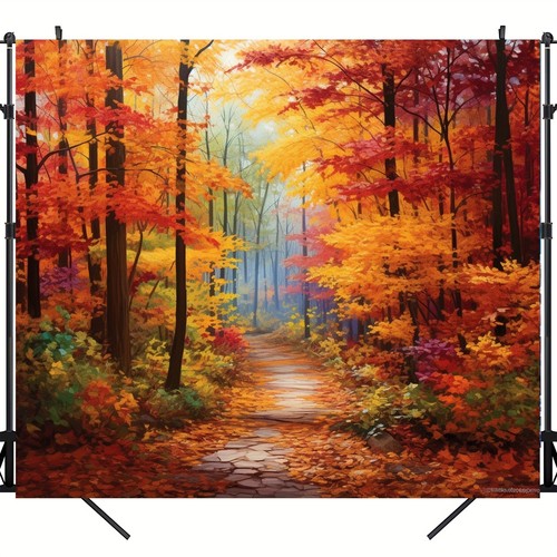 Large autumn forest - large, road