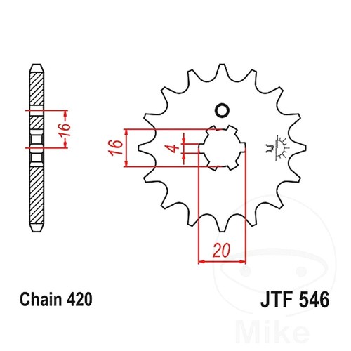 Front sprocket 420 p - 15,
