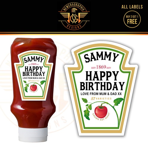Personalised spoof ketchup - personalised,