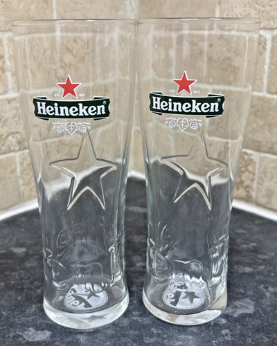 Heineken half pint glasses - 2,