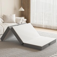Folding Mattress For Auction Small Single White and Grey 190x75x10cm