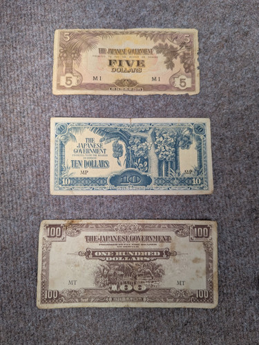 Japanese occupation 10 - $5, $10