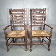 Vintage Ladder Back Armchairs