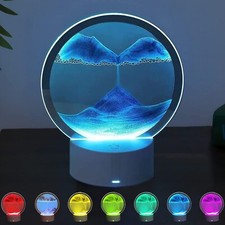 Moving Sand Art Painting Night Light 3D Flowing Sand Art Picture with LED Light