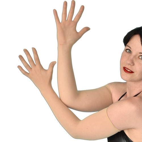Sheer nylon opera gloves - nylon,
