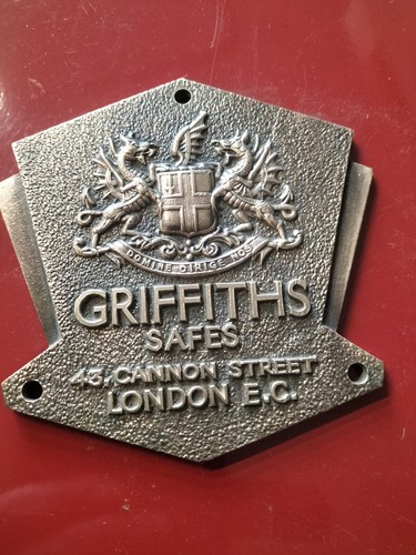 Vintage brass safe plaque - brass,