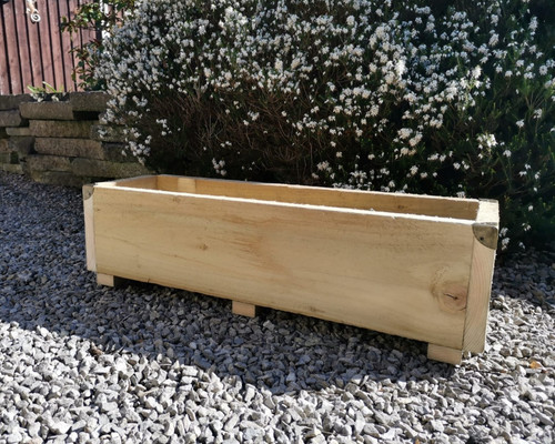 Rustic wooden patio planter - rustic,