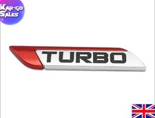 1x Red & Chrome Turbo 3D Badge