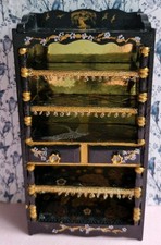 chinoiserie Hand painted book case/ shelving unit 1.12th Dolls House Furniture 