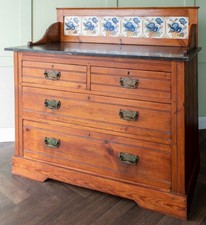 Edwardian Satinwood Marble Top