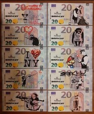  Dismal Currency Canvas Notes x 10 Artwork Dismaland Banksy Glastonbury 