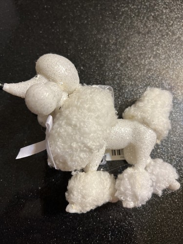 White standard poodle ornament - poodle,