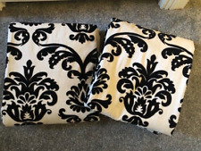 NEXT LUXURY NATURAL BLACK DAMASK PENCIL PLEAT LINED CURTAINS 168X137 CM  /66x54"