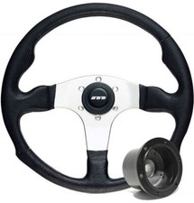 320mm Black Moulded Steering Wheel + Boss fits Vauxhall Vectra A 2.0i GT 88-95