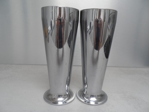 Vintage chrome vases - /, trench