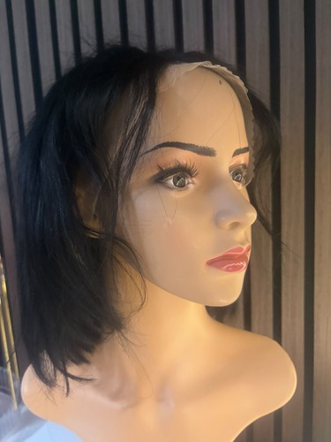 Black short straight bob wig - straight,
