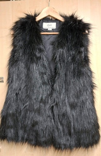 Quiz womans black faux fur - quiz,