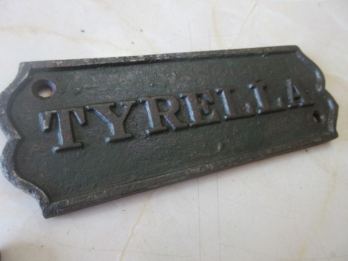 Antique cast iron name - , plate