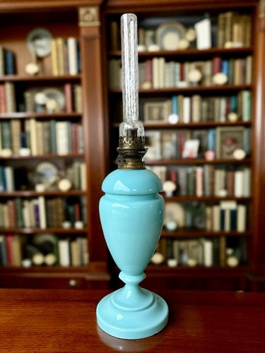 Old french blue milky - blue, glass