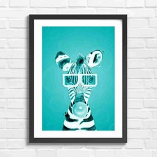 Fun Zebra With 3D Glasses