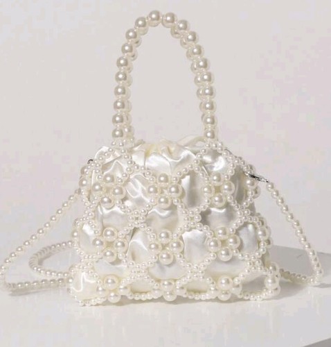 Women pearl clutch - clutch, crystal
