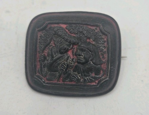 Carved horn plaque - ., japan