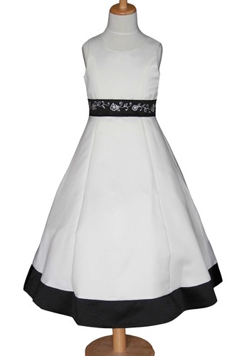 Ivory white black flower - black,