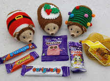 🎄KNITTING PATTERN Christmas Hedgehog DK Selection Box Gift Bags Toy Charity 