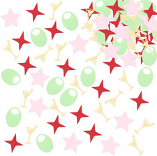 200Pcs Martini Confetti, 4 Style Cocktail Table Scatter Confetti Tiny Bit Older