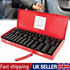 35 Piece Heavy Duty Car Truck Deep Impact Socket Set 1/2" Drive 8mm-32mm Metric