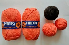 212g Vintage Phildar Yarn - Sagittaire 245 - Orange + Brown
