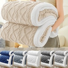 Sherpa Fleece Throw Blanket