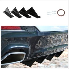 4x Curved Car Rear Bumper Lip Diffuser Shark Fins Splitter Spoiler Accessories