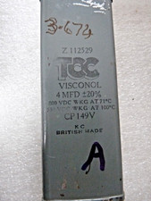 TCC 4µF 4UF 4MFD ± 20% 800VDC  A  Visconol  Oil  Block Paper Capacitor Used