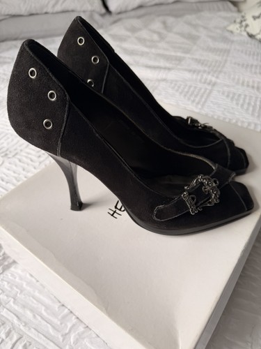 Dolcis chic black suede peep