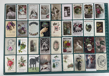 Album with 120+ Vintage Greeting Style Postcards - Job Lot - Posted & Unposted