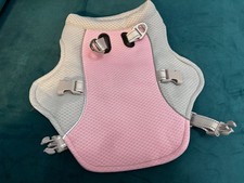 BNIP unbranded small dog harness pink and grey- CG BA9