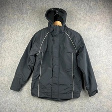 Fred Perry Jacket Boys Small Youth Black Nylon Fleece Lined Waterproof