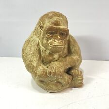 Gorilla Figure 7" Ceramic Ornament Studio Pottery Cute Silver Back Ape