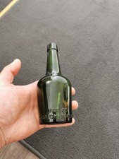 VINTAGE SMALL GREEN GLASS VAT 69 WHISKY EMPTY BOTTLE 1960s RARE 